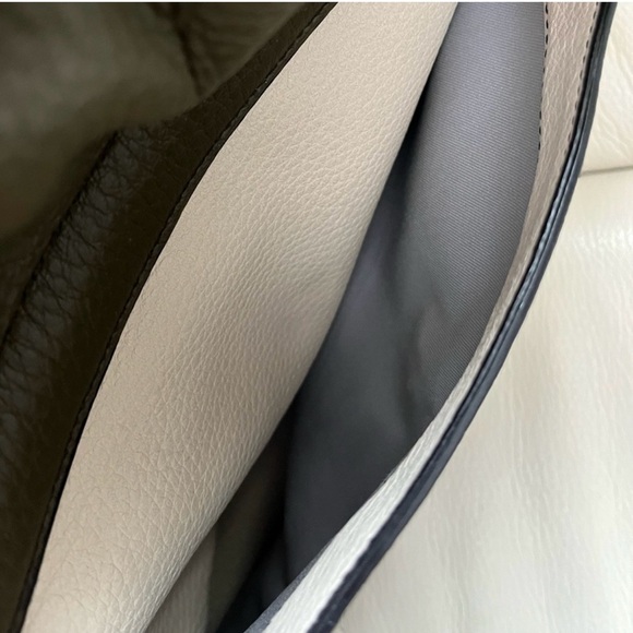 Reed Krakoff Cream, Black & Olive Pebbled Leather Satchel - Picture 2 of 14